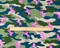 Green-Pink Poly Stretch Spandex Camo Unicorn Print DB Jersey Knit Fabric By the Yard